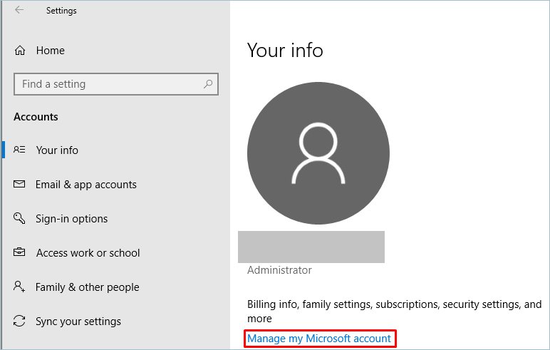 Manage My Microsoft Account