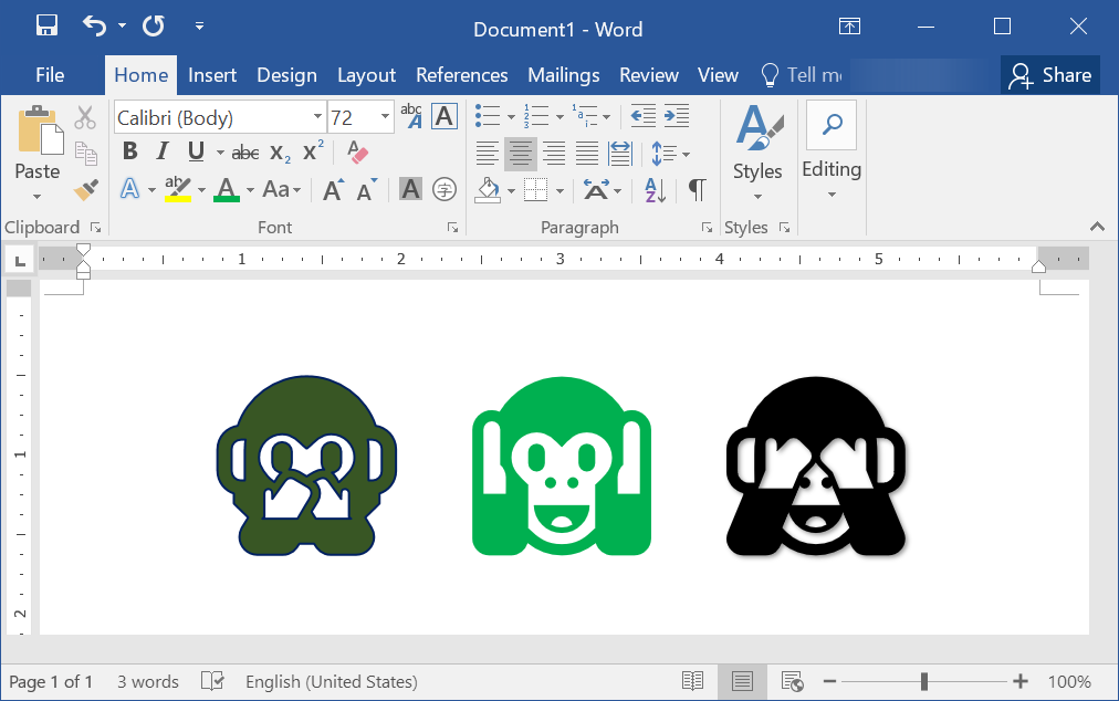Monkey Faces in Word