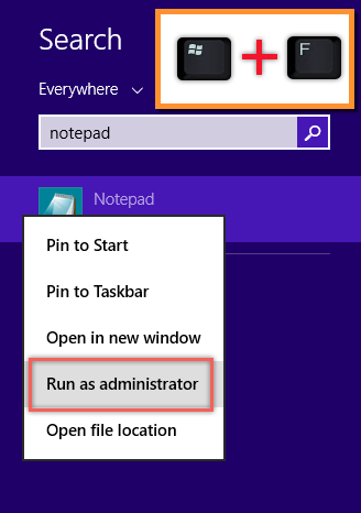 Open Notepad Using Search in Windows 8.1