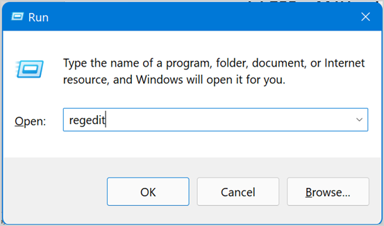 Open Registry Editor in Windows 11