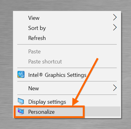 Personalize from Desktop Context Menu