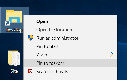 Pin Shortcut to Taskbar