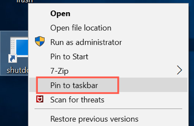 Pin Shortcut to Taskbar