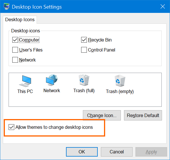 Prevent Themes to Modify Desktop Icons