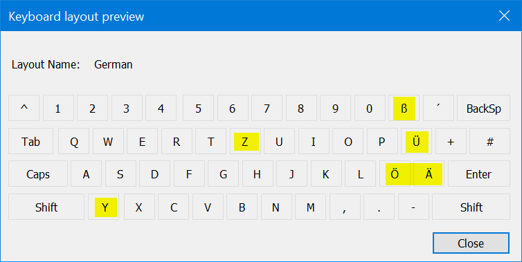 Previewing Keyboard Layout Preview