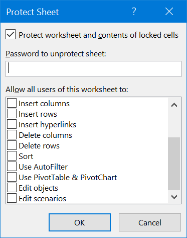 Protect Worksheet with Password