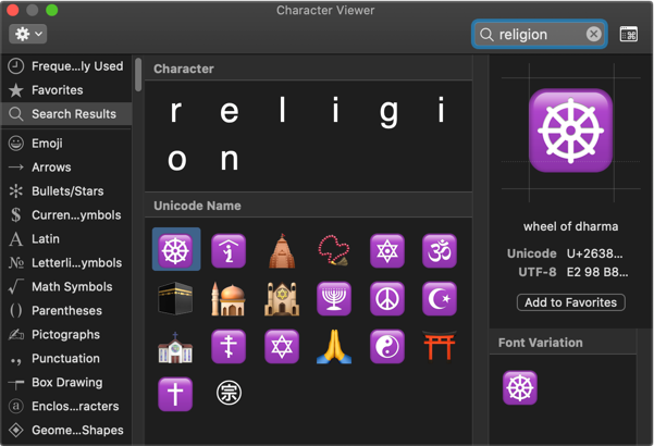 Religious Symbols in Mac