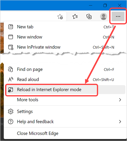Reload Page in IE Mode