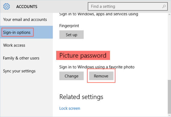 Remove Picture Password