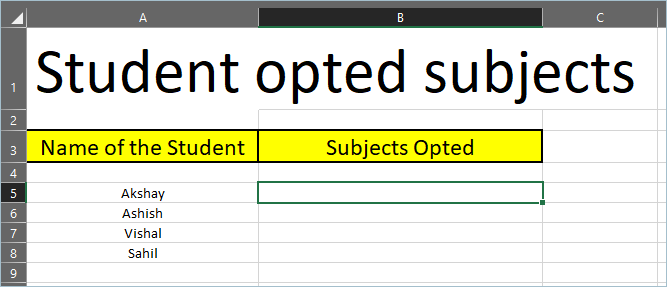 Sample Table for Adding Checkboxes