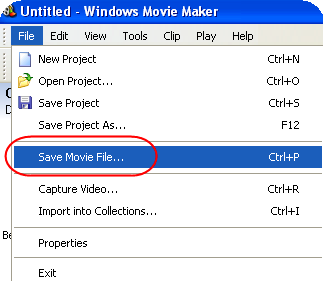 Saving Movie File in Windows Movie Maker