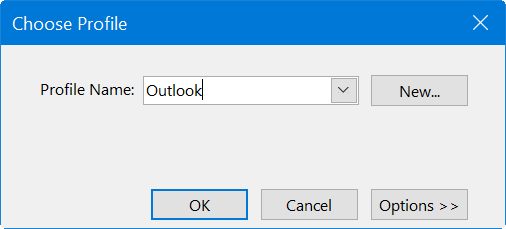 Select Outlook Profile