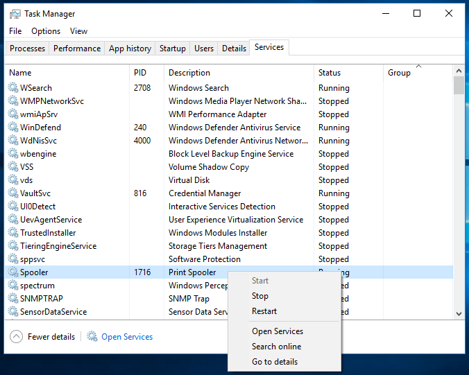 Services Tab In Task Manager