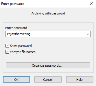 Setting Password For The File