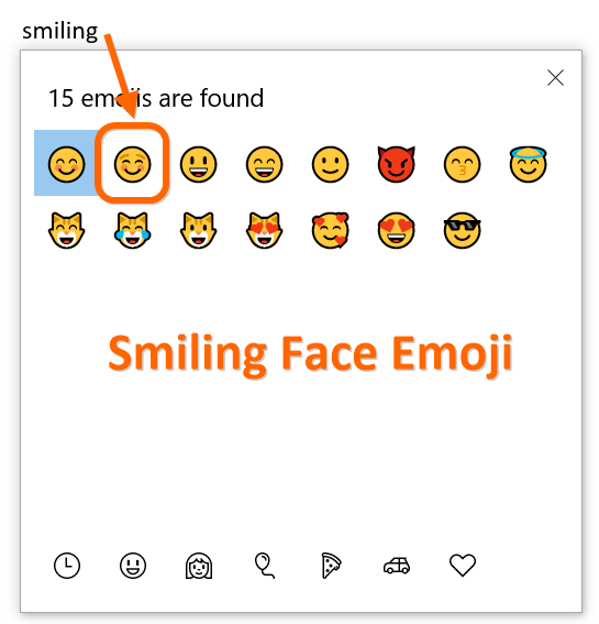 Smiling Face Emoji in Windows