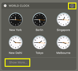 Six Clocks in Notification Center