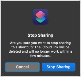 Stop Sharing Shortcut