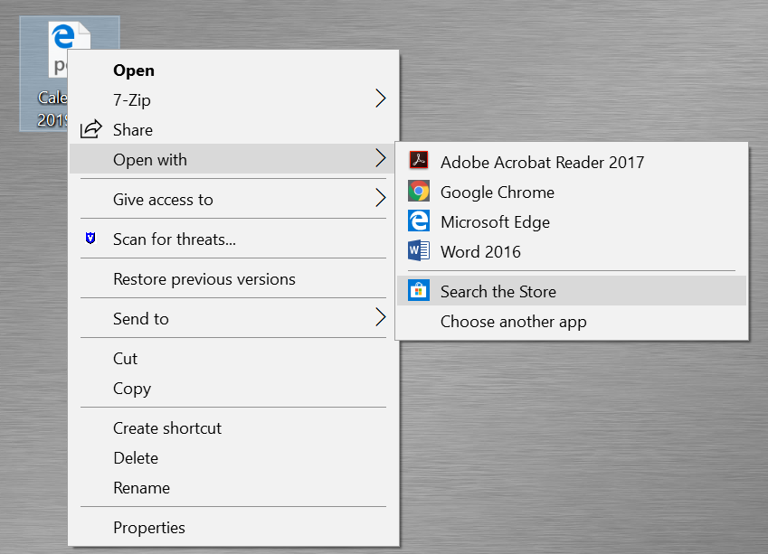 Sub Menu for Open With Option