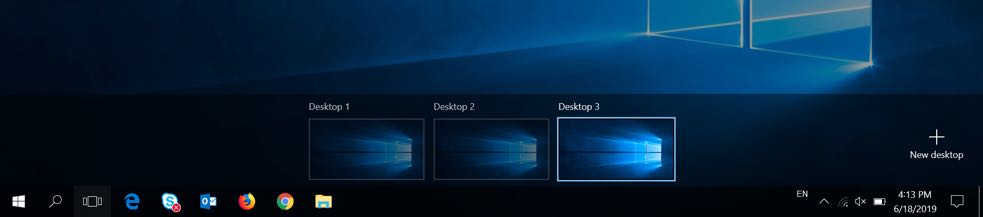 Switching Desktops in Windows 10