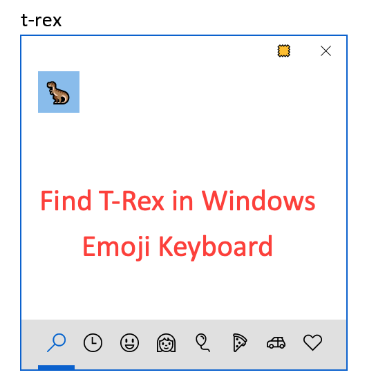 T-Rex Emoji Symbol in Windows