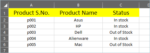 Table for VLOOKUP