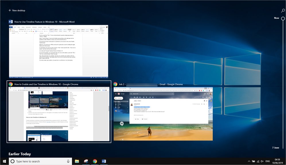 Task View in Windows 10