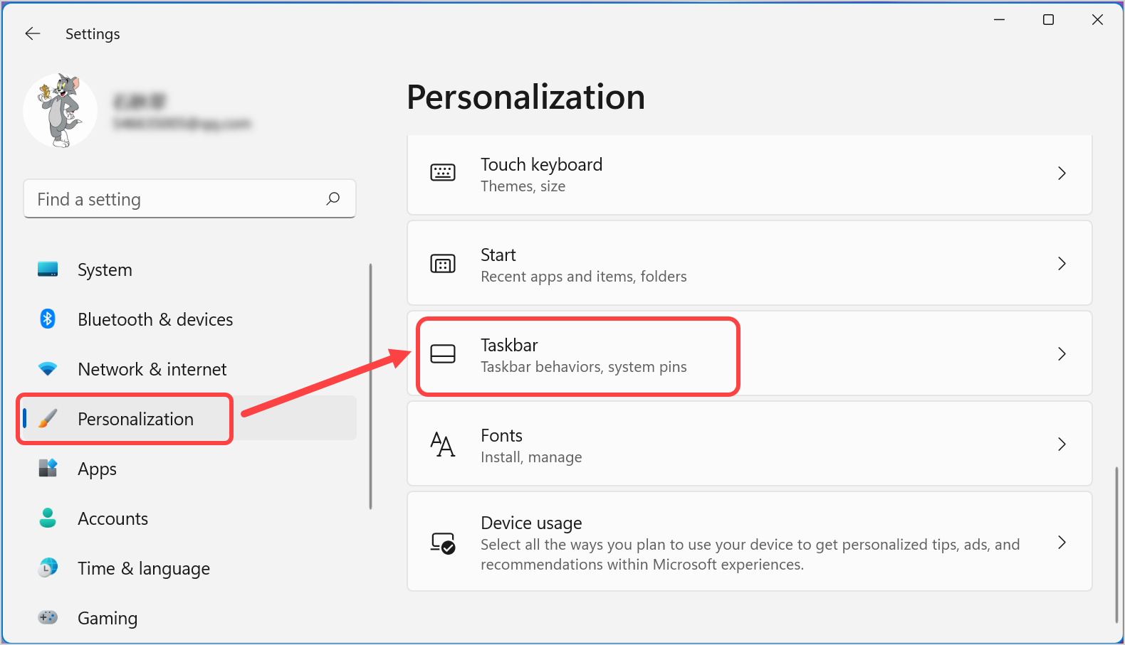 Taskbar Personalization in Windows 11