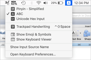 Toggle Keyboard Input in Mac