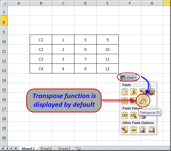 Transpose Function as Default