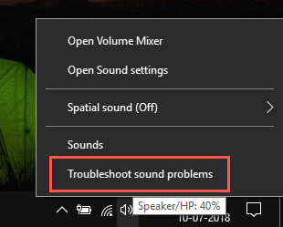 Troubleshooting Sound Problems From Taskbar