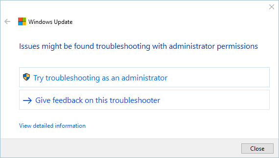 Trying As Administrator For Troubleshooting