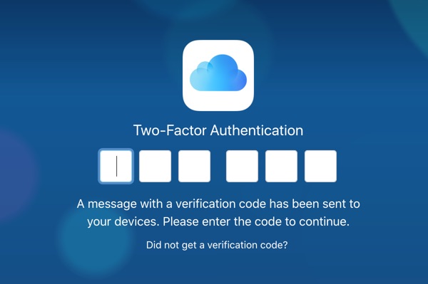 Two Factor Authentication for Accessing iCloud Website