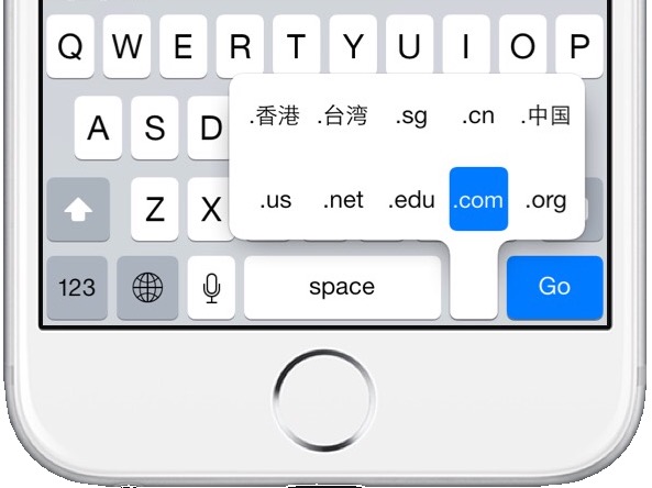 Type Site Address TLD in iOS