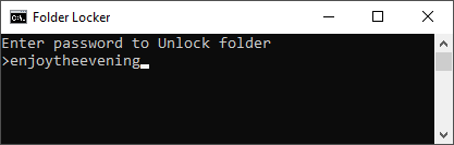 Unlocking The Folder