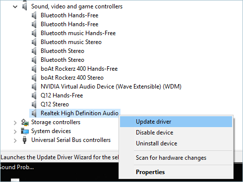 Updating Driver for Audio