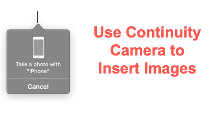 Use Continuity Camera Feature