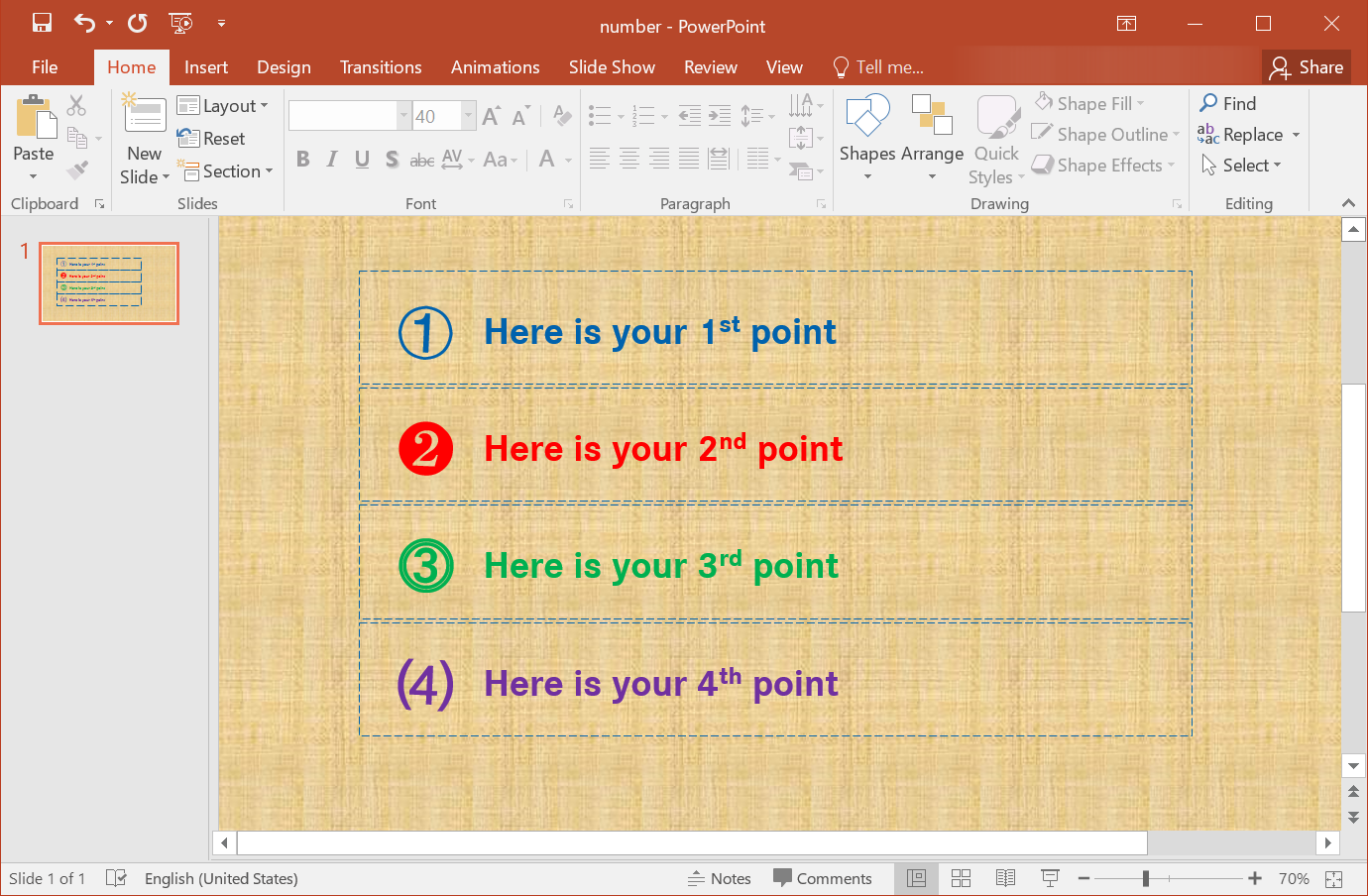Using Encircled Numbers as Bullets in PowerPoint