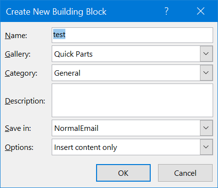 Using Quick Parts in Outlook