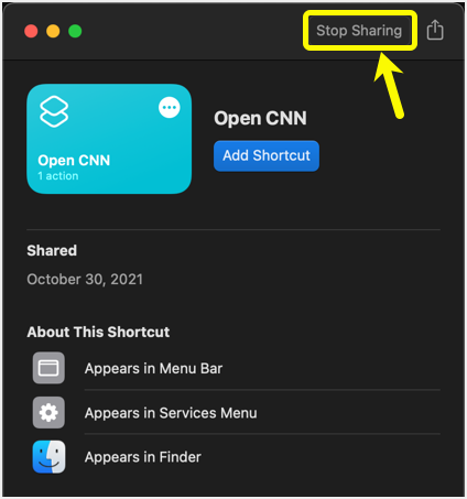 View Details and Add Shortcut to App