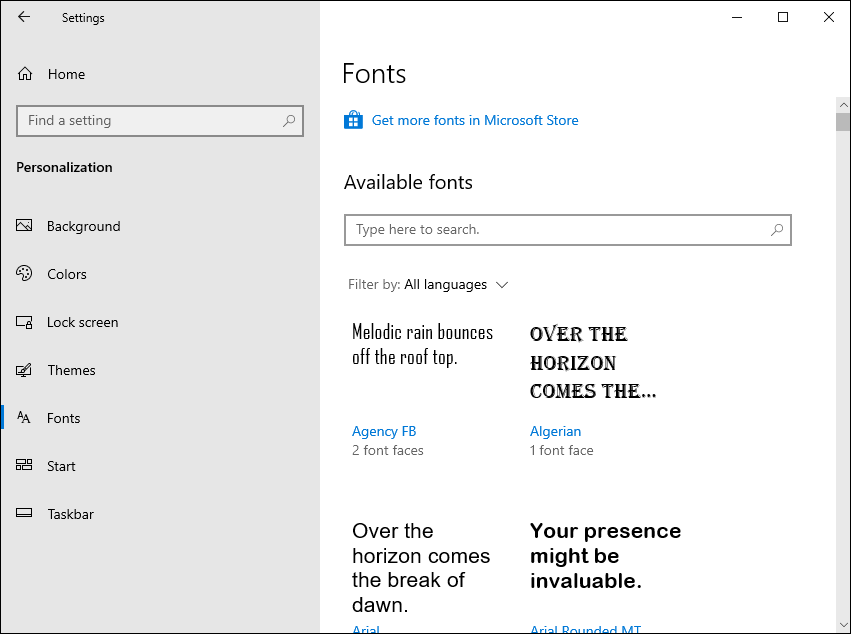 View Fonts