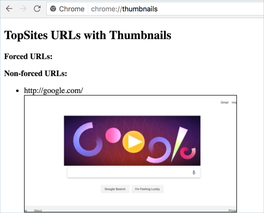View Site Thumbnails in Google Chrome