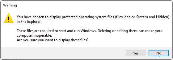 Warning to View System Files