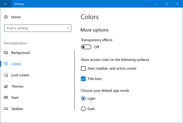 Windows 10 Light Mode
