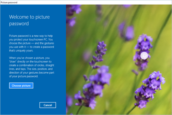 Windows 10 Picture Password Setup