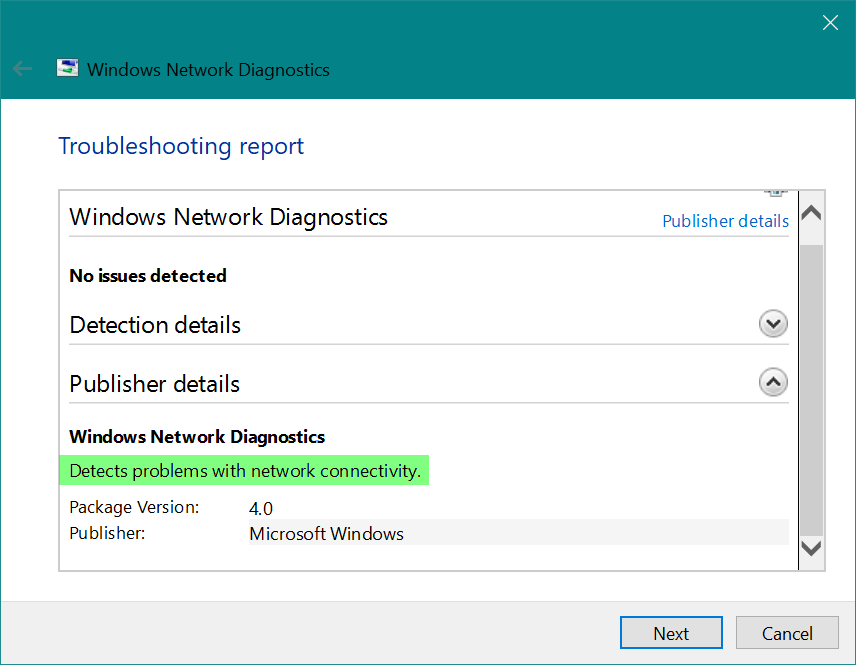 Windows Network Diagnostics Tool