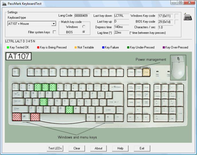 passmark keyboard test
