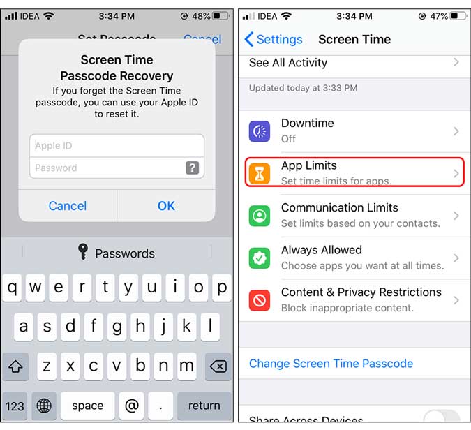 setup a password recovery with Apple ID and start adding apps to lock