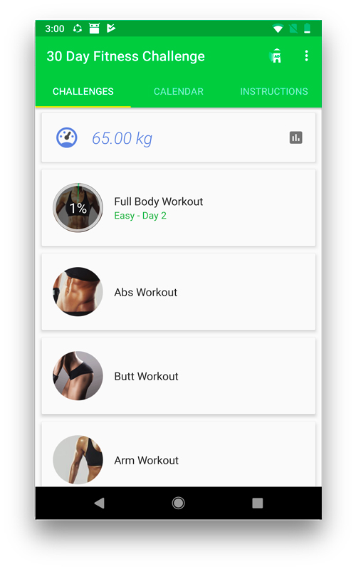 30 day fitnes challenge- workout apps for android and ios