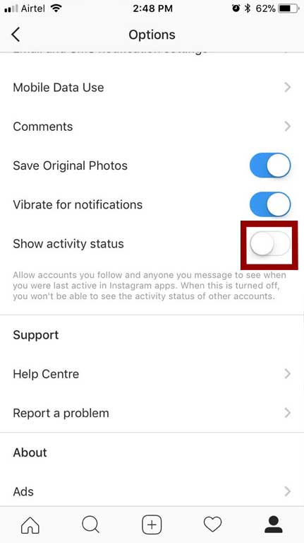Instagram setting iphone