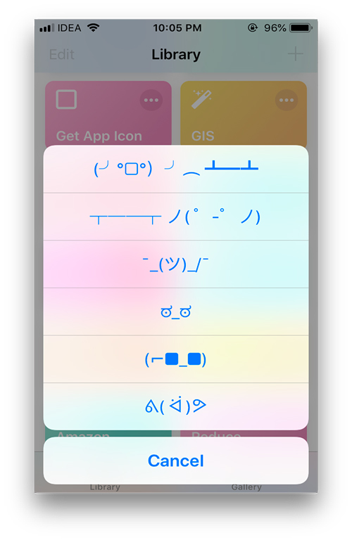 Useful shortcuts for apple's shortcut app- ASCII